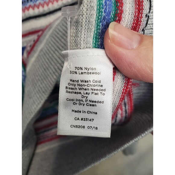 Talbots Lambswool Blend Multicolor Fair Isle Long Sleeve Button-Up Cardigan Sz M - Picture 5 of 5